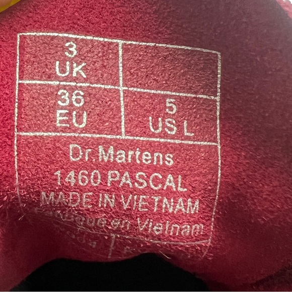 Dr. Martens 1460 Pascal Leather Boot Cherry Glitter Ray US Size 5 - Picture 15 of 16